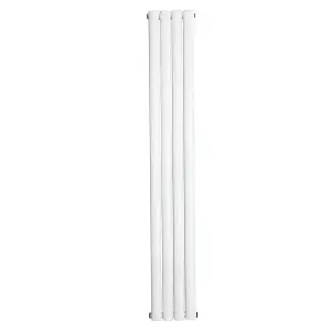 Right Radiators 1800x236mm Vertical Double Oval Column Designer Radiator White