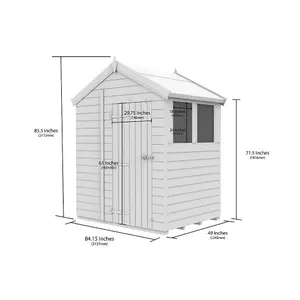 DIY Sheds 7x4 Apex Shed - Single Door With Windows