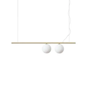 Luminosa PERLINE 2 Light Bar Pendant Ceiling Light Brass