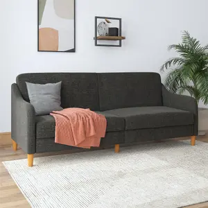 Jasper coil 3-seater Sofa Bed in grey fabric