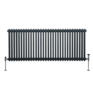 Traditional 2 Column Radiator - 600 x 1462 mm - Anthracite