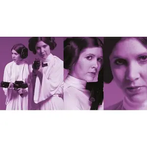 Star Wars Pose Princess Leia Canvas Print Pink (100cm x 50cm)