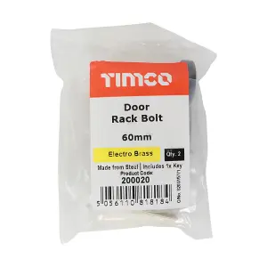 TIMCO Door Rack Bolts Electro Brass - 60mm