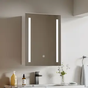 Bathroom Mirror Single Door Cabinets with Touch Switch