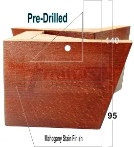 Mahogany Stain Wood Corner Feet 95mm High Replacement Furniture Sofa Legs Self Fixing Chairs Cabinets Beds Etc PKC300