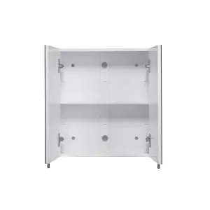 Croydex Cullen Gloss White Wall-mounted Double Bathroom Cabinet (H) 500mm (W) 450mm