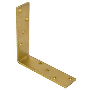 Pack of 10 - Heavy Duty Yellow Galvanised 5mm Thick Construction Angle Brackets - Corner Braces - Corner Brackets 150x150x40mm