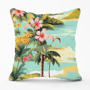 Palm Trees and Hibiscus Cushions 45cm x 45cm