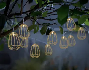 Faroz Cage Solar-powered Warm white 10 Integrated LED Outdoor String lights