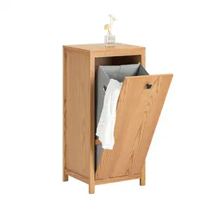 Bodulf Wood Cabinet Laundry Hamper with Handles