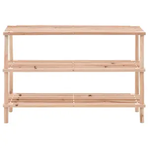 Berkfield 3-Tier Shoe Rack Solid Fir Wood