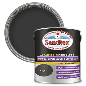 Sandtex 10 Year Exterior Satin 750ml - Black