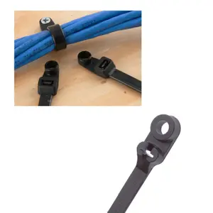 Homesmart 25 x Black Screw Mount Cable Ties 200mm x 48mm Car Chassis Body Zip Tie Fixing