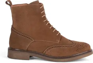 House Of Bruar Ladies Laced Suede Brogue Boot