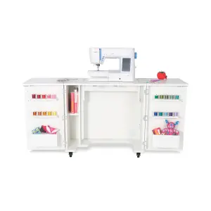 Bandicoot Fold-away Sewing Cabinet with Drawers in Ash White