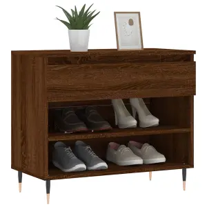 Shoe Cabinet Brown Oak 70x36x60 cm Engineered Wood