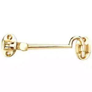 AFIT Polished Brass Heavy Duty Silent Cabin Hook And Eye 50mm