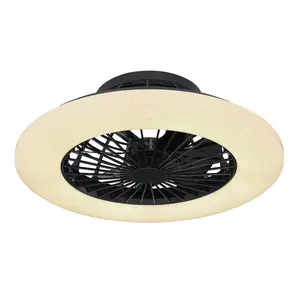 Crystiana Ceiling Fan with LED Lights Black