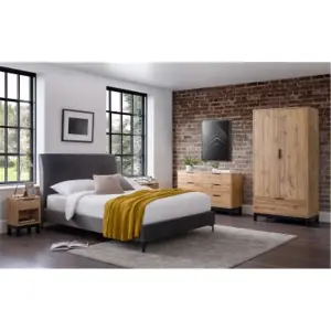 Premier Oak-Effect 2 Door 1 Drawer Wardrobe