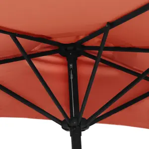 Berkfield Balcony Parasol with Aluminium Pole Terracotta 300x150x253 cm Half