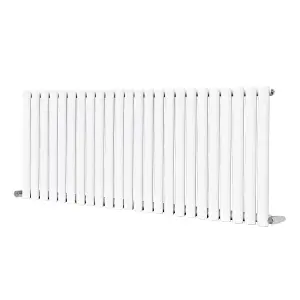 Right Radiators 600x1416mm Horizontal Single Oval Column Designer Radiator White