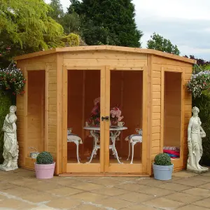 Shire Barclay 7x7 ft & 2 windows Pent Wooden Summer house - Assembly service included