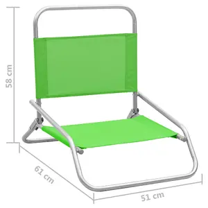 Berkfield Folding Beach Chairs 2 pcs Green Fabric