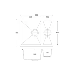 Astini Dante 1.5 Bowl Granite Grey Undermount Kitchen Sink & Waste