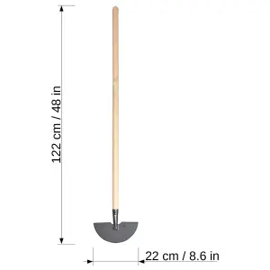 Edger, Edging Tool for Lawns, Flower Beds, and Gardens - Corrosion-Resistant Steel, Long Wooden Shaft - Durable (122 cm / 4 ft)