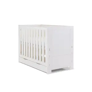 Nika Mini Cot Bed & Underdrawer White Wash 