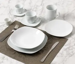 54pc White Square Athena Dinner Set