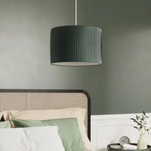 GoodHome Louth Dark green Round Lamp shade (D)30cm