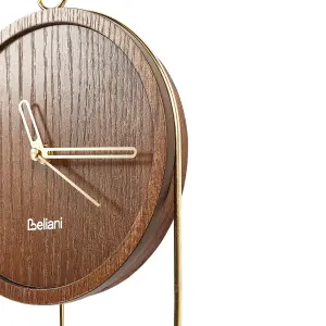 Beliani Retro Wall Clock SIERRE Dark Wood