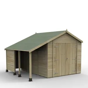 Timberdale 10x8 Apex Shed No Window - Double Door With Log Store