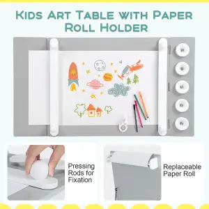 Costway 2-in-1 Kids Art Table and Easel Set Toddler Play Activity Drawing Desk w/ Chairs