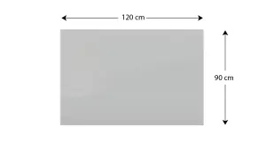 ALLboards 120x90 cm grey magnetic glass board - frameless glass board, tempered glass suitable for neodymium magnets