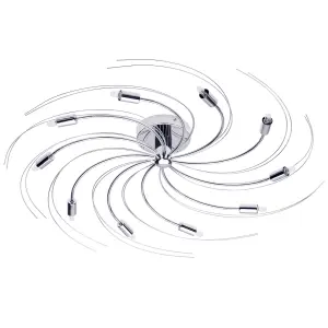 Litecraft Vortex Chrome 10 Lamp Semi-Flush Ceiling Light