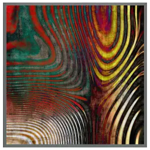 Psychedelic print (Picutre Frame) / 12x12" / Grey