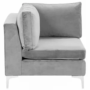 Corner Sofa EVJA Grey Velvet Right Hand