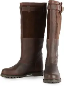 Barbour Womens Acorn Dark Brown Leather Tall Boots LFO0447BR92