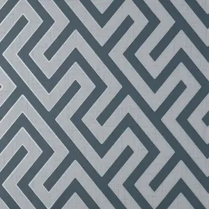 Larson Geometric Blue & Silver Wallpaper FD43070