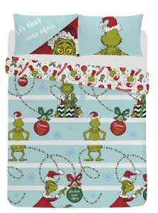 The Grinch It's That Time Again Duvet Cover Set Reversible Kids Christmas Bedding Single