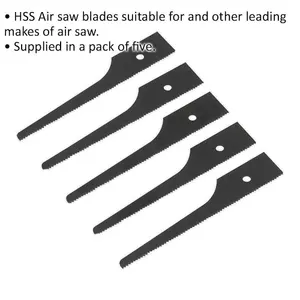 5-Pack HSS Air Saw Blades - 24 TPI Black Reciprocating Cutters for Multi-Material Precision Cutting