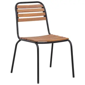 Set of 6 Garden Chairs VALLESE Acacia Wood Light Wood