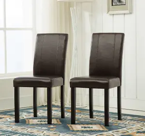 MCC Direct Leather Dining Chairs Brown