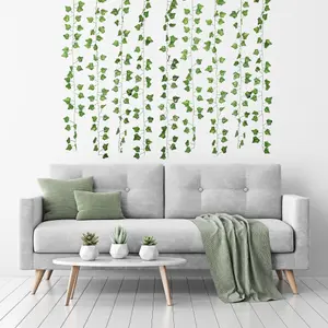 Gardenwize Pack of 12 Artificial Ivy Vines Indoor/Outdoor Interior decor 2m Length Vines UV Protected