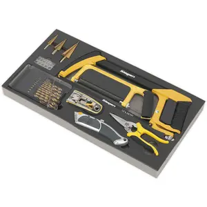 Comprehensive 28 Piece Cutting and Drilling Tool Set with Storage Tray