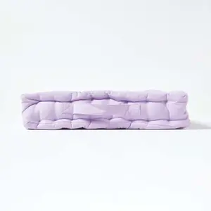 Homescapes Cotton Mauve Floor Cushion, 40 x 40 cm