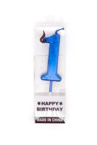 Shatchi Blue 1 Number Candle  Birthday Anniversary Party Cake Decorations Topper