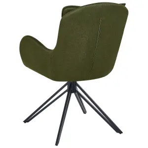 Set of 2 Dining Chairs AVELAR Dark Green